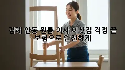 김해 안동 원룸 이사, 이삿짐 걱정 끝! 보험으로 안전하게