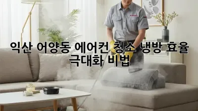 익산 어양동 에어컨 청소, 냉방 효율 극대화 비법!